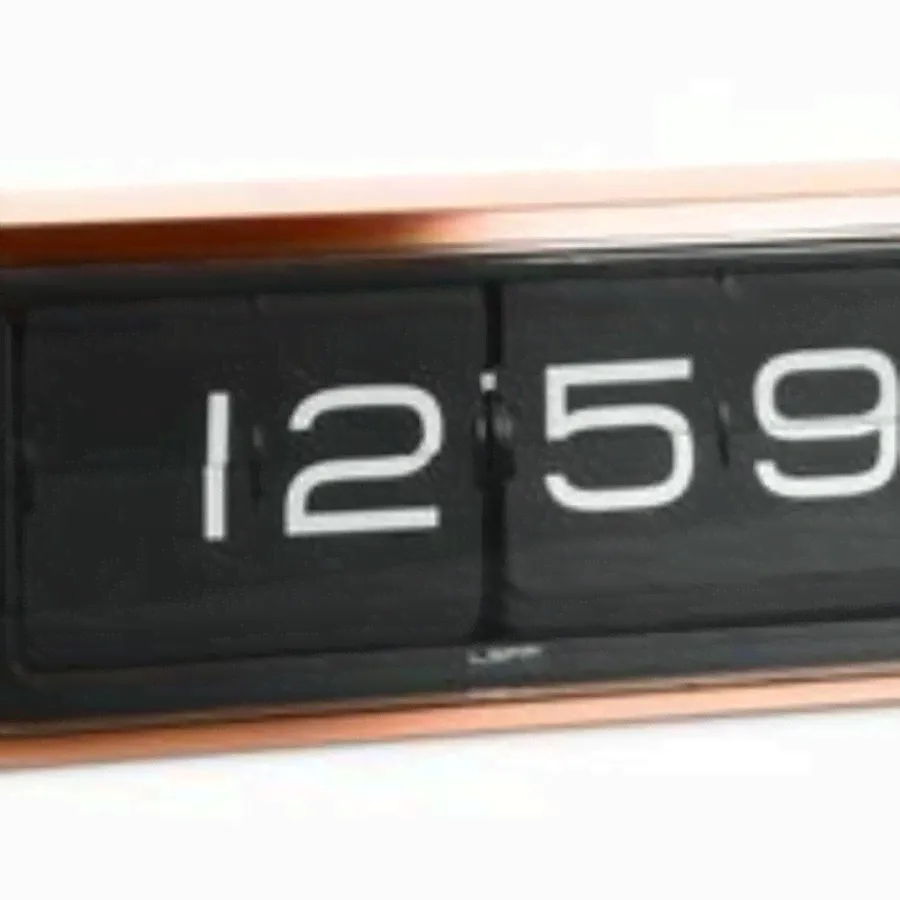 LEFF AMSTERDAM WALL OR DESK CLOCK BRICK COPPER 24H BLACK-0