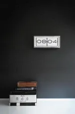 LEFF AMSTERDAM WALL OR DESK CLOCK BRICK STAINLESS STEEL 24H WHITE