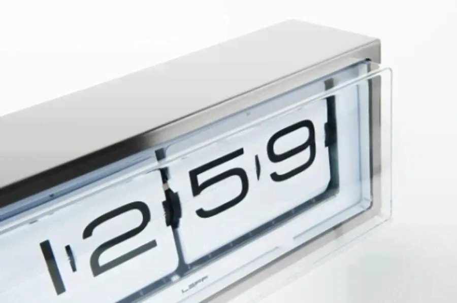 LEFF AMSTERDAM WALL OR DESK CLOCK BRICK STAINLESS STEEL 24H WHITE-0