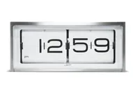 LEFF AMSTERDAM WALL OR DESK CLOCK BRICK STAINLESS STEEL 24H WHITE