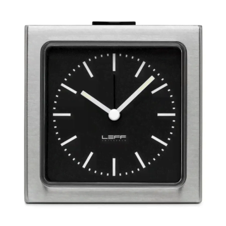 LEFF AMSTERDAM ALARM CLOCK BLOCK BLACK INDEX